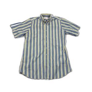 Frank Fava Jupiter FL Custom Bespoke Striped Button Down Shirt Blue Yellow Large